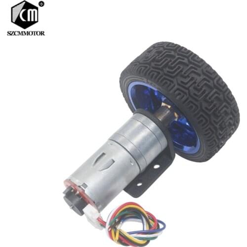 DiY Arduino Geared Motors 12V DC Gear Motor With Encoder and 65mm Wheel Coupling Kit For Robot Smart Car Gearmotors