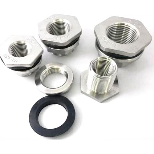 3/4" - 2" BSP Male Thread 304 Stainless Steel Pipe Single Loose Key Swivel Fitting Nut Water Tank Jointer Connector