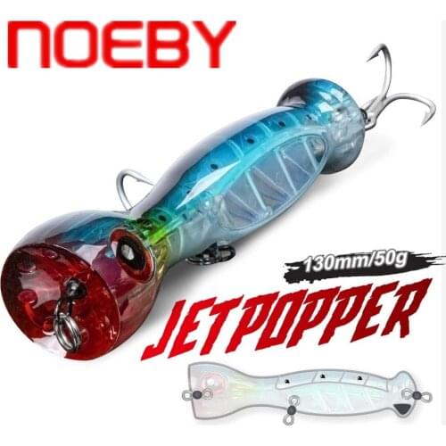 NOEBY NBL9439 Popper Fishing Lure 130mm 50g Topwater Big Mouth Artificial Hard Bait with VMC Hook for Sea GT Fishing Lure Pesca