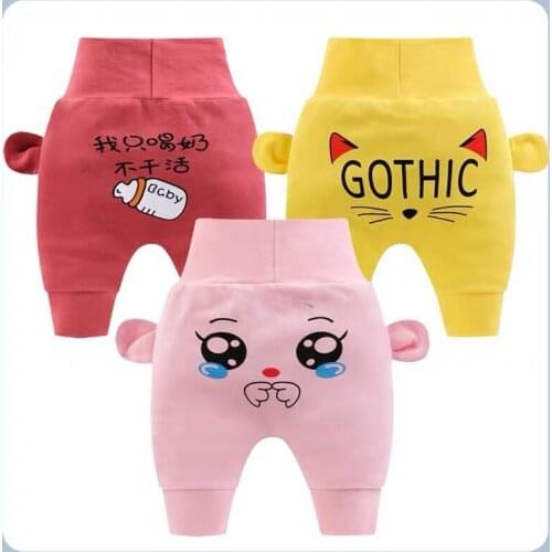 2021 New Spring Autumn Newborn Clothing Baby Boys Girls Harem Pants Cartoon Print Trousers Baby Cotton Pants