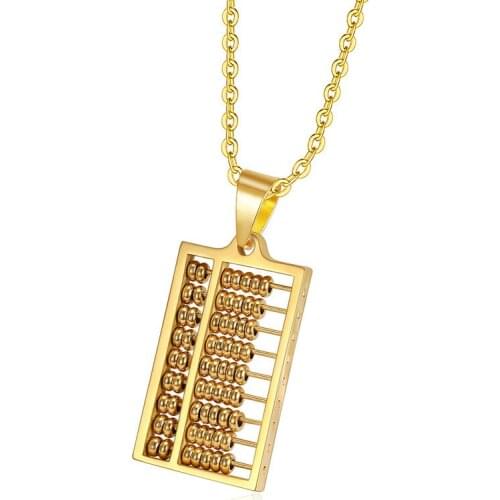 Stainless Steel Abacus Necklace Ancient China Counting-frame Necklaces Pendants For Men Women Gift Jewelry