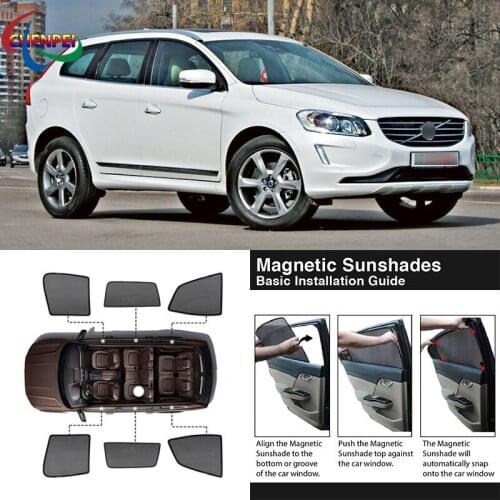 For Volvo XC60 Car Full Side Windows Magnetic Sun Shade UV Protection Ray Blocking Mesh Visor Car Decoration Accessories