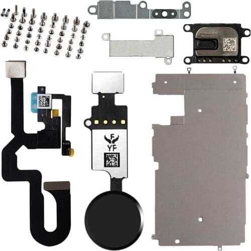 Full Set LCD Repair Parts For iPhone 7G 7 Plus Display Metal Bracket Plate Front Camera Ear Speaker Home Button Flex Cable