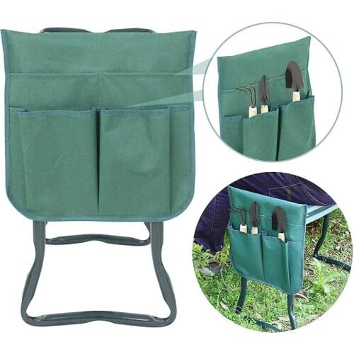 Portable Garden Knee Stool Side Pouch Toolkit Garden Tool Storage Bag Kneeler Weeding Tools Storage Oxford Cloth Bag