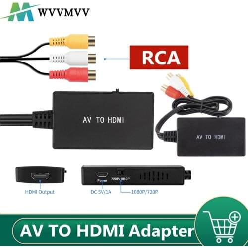 RCA to HDMI Converter, Composite to HDMI Adapter Support 1080P PAL/NTSC Compatible with PS one, PS3 PS2 STB Xbox VHS DVD VCR