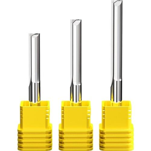 Vsharp 3.175 /4 mm Double Flutes Groove Straight End Mill Tungsten Carbide Milling Cutter For Wood MDF Hard Wood Acrylic PVC