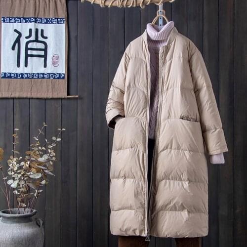 SEDUTMO Winter Long Duck Down Jackets Women Oversize Warm Thick Coat Autumn Slim Pocket Puffer Jacket ED1456