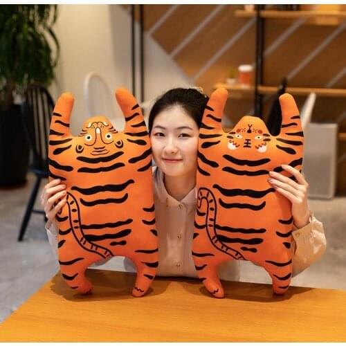 Hand painted pattern animal Tiger Plush pillow back cushion home decoration stuff Plush doll Children toys gift