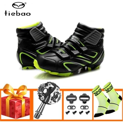 Tiebao Cycling Shoes Winter Pedales Bicicleta Mtb Boots Sapatilha Ciclismo Mtb Self-locking Nylon Sole Cleat Mountain Bike Shoes