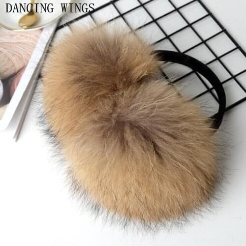 High Quality Unisex Real Raccoon Fur Earmuffs Womens Real Fur Ear Warmer Winter Earmuffs Men Women