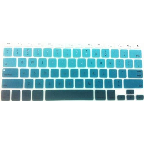 10pcs 13" US Rainbow Gradient Green US Silicone Keyboard Protector Film For Apple MacBook Pro 13 15 17 Air Retina 13.3 MEAFO