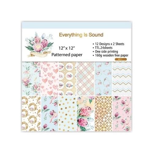 12inch 24sheets everything is sound Scrapbooking Paper Origami Background Paper DIY children Birthday gift wrapping Home deco