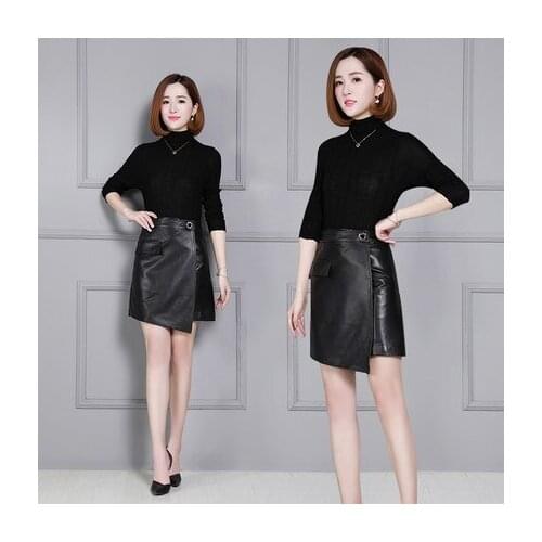 2018 New Fashion Genuine Sheep Leather Skirt K44