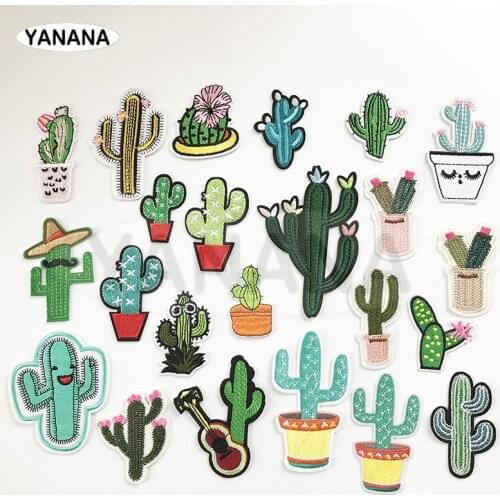 23 colors high-quality Cactus Mexican cactus flowers patch for clothes Iron on or Sew on clothing DIY clothes Badge