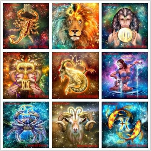 2020 new popular great 5d diamond mosaic sale 12 constellations diamond embroidery full set rhinestone pictures decoration home