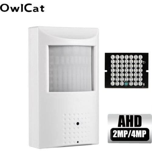 OwlCat AHD Analog High Definition Surveillance Infrared Camera 1080P AHD 2MP 4MP CCTV Security Indoor Mini Camera 48pcs IR Leds