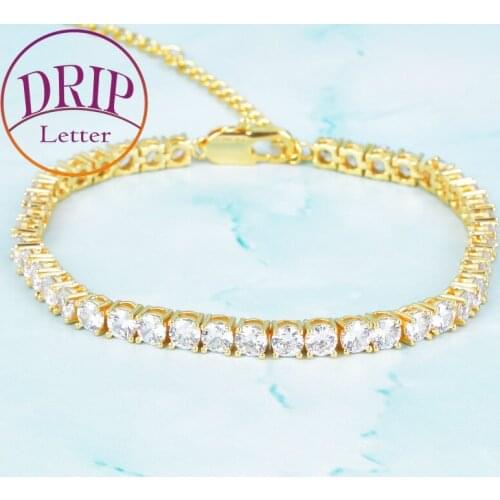 4mm Tennis Chain Anklets Hip Hop Fashion Women Feet Link Jewelry Adjustable