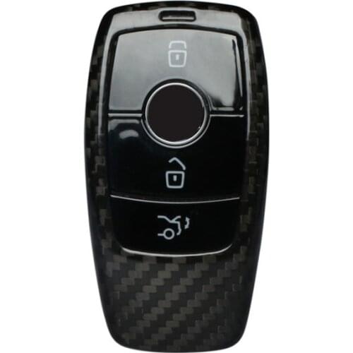 Carbon Fiber Car Key Case Cover For Mercedes Benz New E Class E200 E260 E300 E320 W213 Car Keyrings Accessories Car Styling