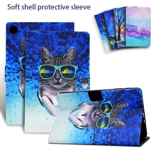 Case for Huawei MediaPad T5 10 AGS2-W09/L09/L03 10.1 '' Tablet Funda Painting Stand PU Leather Flip Cover for Huawei T5 10 Case