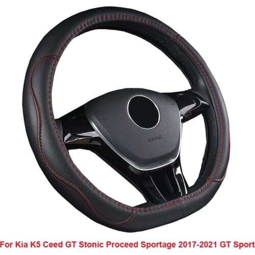 D Type Car Steering Wheel Cover Wrap For Kia K5 Ceed GT Stonic Proceed Sportage 2017-2021 GT Sport Braid on the Steering wheel