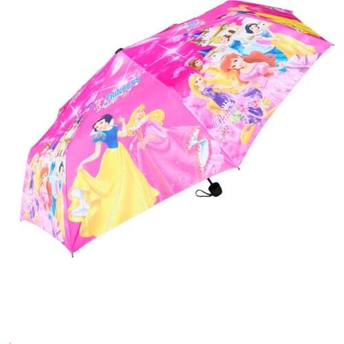 Disney Cartoon Childrens Umbrella Snow White Frozen Sofia Princess Umbrella New Girls Student Kids Cute UV Protection Umbrella