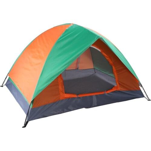 2-Person Double Door Camping Dome Tent Orange Outdoor Family Camping Tent Easy Open Camp Tents Ultralight Portable New Arrival