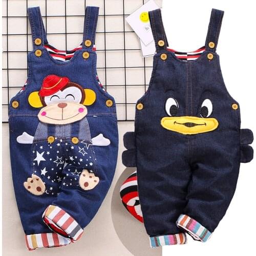 Toddler Infant Boys Long Pants Denim Overalls Monkey Dungarees Kids Baby Boy Jeans Jumpsuit Clothes Clothing Outfits Trousers