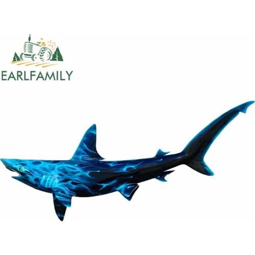 EARLFAMILY 13cm x 6.2cm For Shark Motorcycle Car Stickers Auto Car Assessoires Decal Campervan Vinyl Material For JDM SUV RV