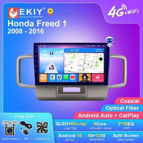 EKIY DSP Android 10 6G+128G Car Player For Honda Freed 1 2008 - 2016 1280*720GPS Navigation Multimedia Video Player Auto Stereo