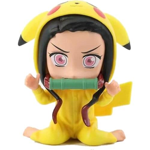 Kamado Nezuko Figure Demon Slayer Cosplay Pikachu Q Model Toys
