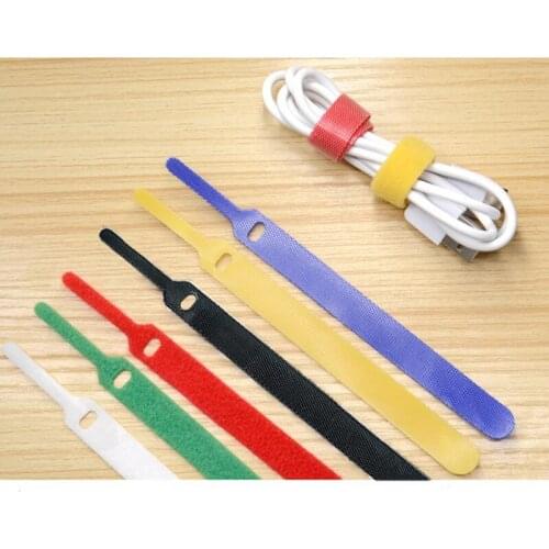 Self-adhesive Fixed Velcro Tape Solid Color Nylon Velcro Cable Tie Wire And Battery Rod Ring Belt Strap Fastener Tape