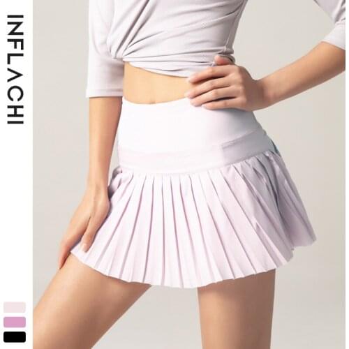 Summer sports fitness shorts womens anti-light outdoor quick-drying skirt pants running breathable gym short skirt pleated skir