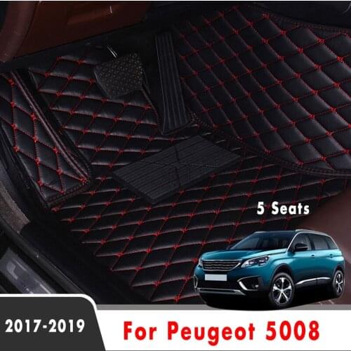 LHD Carpets Car Floor Mats For Peugeot 5008 MK2 2019 2018 2017 5 Seats Styling Protector Covers Auto Interior Accessories Rugs