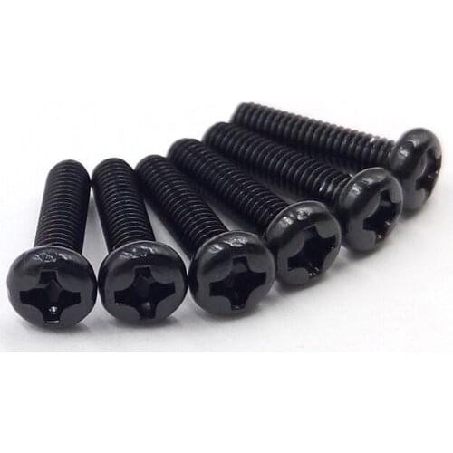 M2.5 Aluminum Alloy color Phillips Screws Round Head Bolts Cross Slot Screw Bolt Black