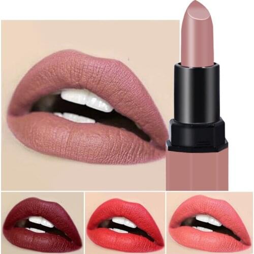 Matte Lipstick for Women 2020 New 12 Colors Cosmetics Waterproof Lipstick Long Lasting Lip stick Nude Makeup
