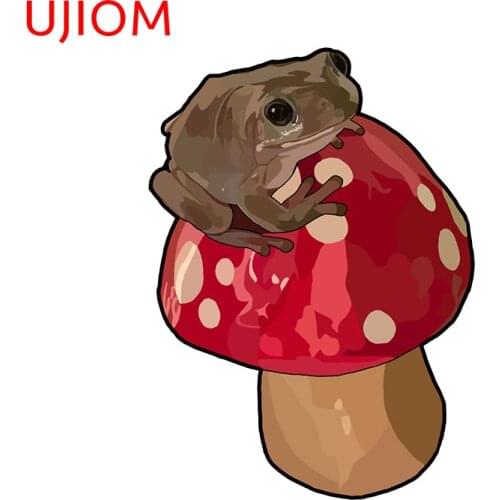 UJIOM Wallstickers Tree Frog on Mushroom Sticker House Art Decoration Wallpaper Removable PVC Decals Art Decor Murals Pictures
