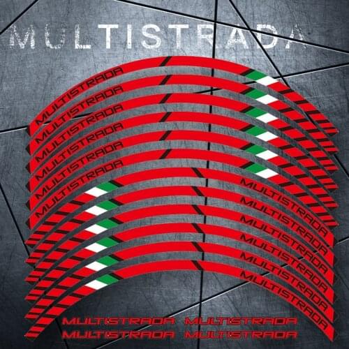 12 X Thick Edge Outer Rim Sticker Stripe Wheel Decals FIT DUCATI MULTISTRADA 1260 1200 1200 s multistrada