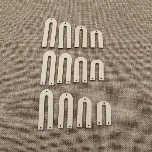 Unfinished Blank Wood Small Rainbow Arch Bridge Shape Round Cutouts Plywood For DIY Jewerly Project Making