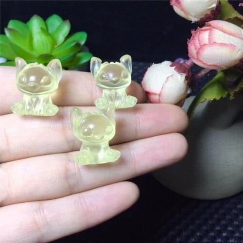 New arrivals hand carved Crystal Crafts natural quartz Citrine Crystal baby Yoda For gifts
