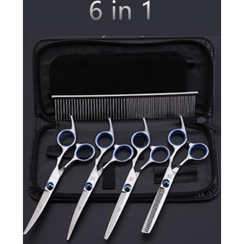 Stainless Steel Pet Gromming Curved Blade Scissors Cutting Hair Scissors Barber Up Curved Down Straight Tooth Curved Scissors