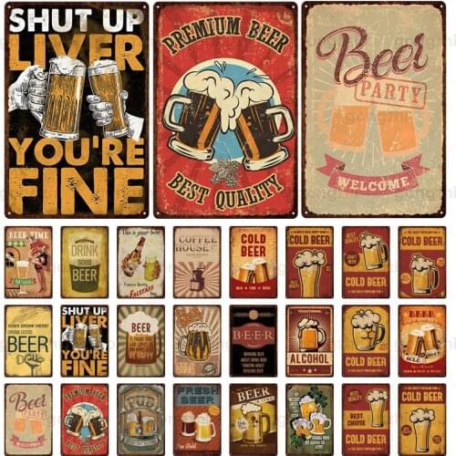 Beer Retro Metal Tin Sign Exquisite And Unique "Welcome To The Party" Plaque Coffee Shop Restaurant Wall Art Decoration Poster
