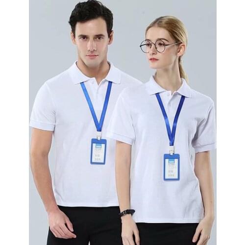 2021 couple comfortable fit large solid color summer short sleeved polo shirt shift clothes work clothes party clothes