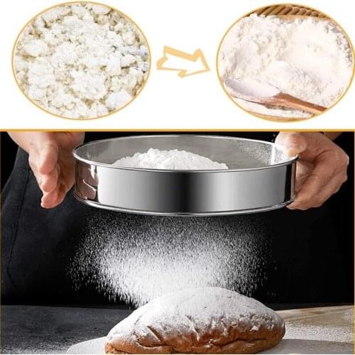 Fine Mesh Flour Sifter Professional Round Stainless Steel Flour Sieve Strainer Sifters Best for Kitchen Baking Tea Baking Tools
