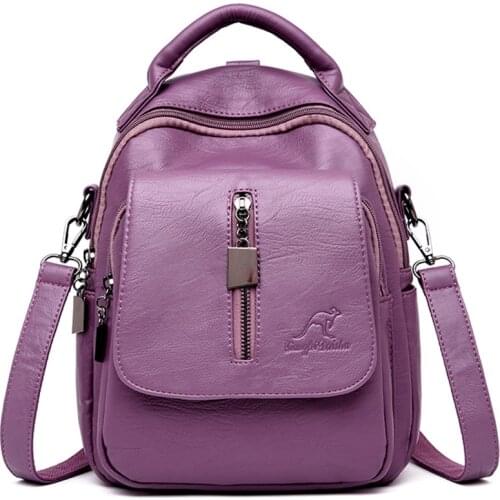 New Genuine Leather Women Backpack Casual School Bags for Teenage Girls Small Travel Backpack Ladies Bagpack Mochila Sac A Dos