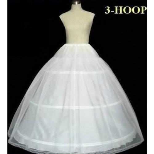 2019 Wedding Petticoat Underskirt 3 Hoops Crinolines A Line Long Petticoat for Women Bridal Dresses