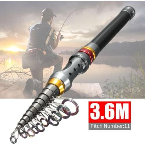 Carbon Fiber Telescopic Fishing Rod 1.8-3.6M Portable Spinning Rock Fishing Pole Travel Sea Boat Carp Fishing Tackle Tool