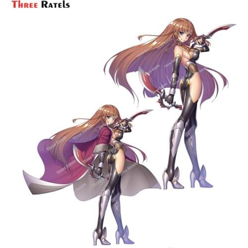 Three Ratels D232 Aniem Cartoon Koukawa Asuka Taimanin Sticker For Laptop Luggage Stainless Steel Creative Decals Vinyl Material