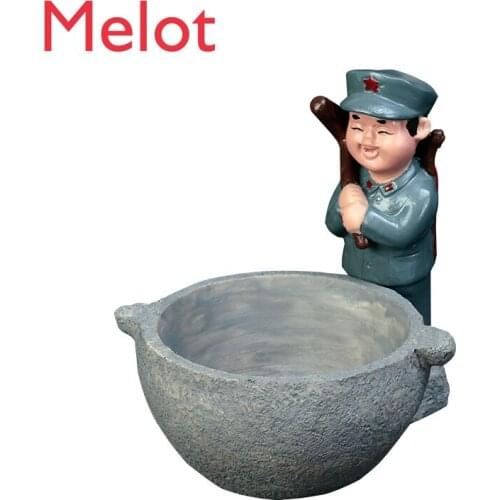 Military Theme Restaurant Hotel Special Tableware Hot Pot Restaurant Irregular Retro Artistic Cuisine Cold Dish Creative Plate