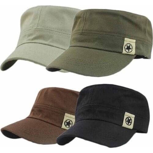 Fashion Retro caps women men Military Hat Flat Roof hat Baseball Field Cap Cadet Patrol Bush Hat PY6