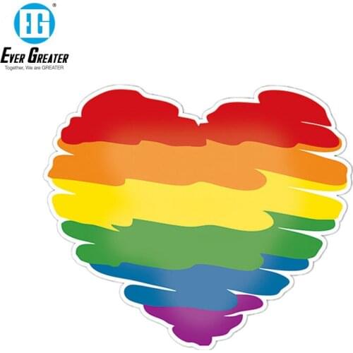 10*11CM Creative Graffiti Rainbow Lesbian Gay Pride Love Heart PVC Decal Car Sticker